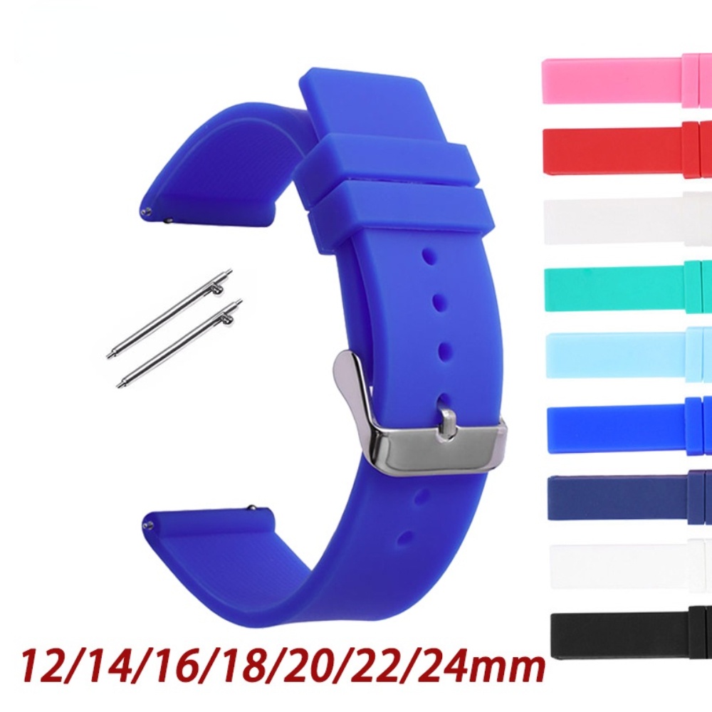 Dây Đeo Tay Silicone 12mm 14mm 16mm 18mm 20mm 22mm 24mm Cho Đồng Hồ Samsung Galaxy Watch 4 3 41mm 45mm