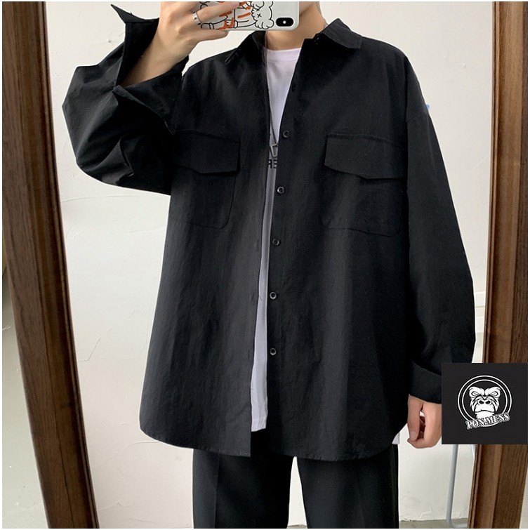 Áo sơ mi nam form rộng dài tay phong cách Hàn Quốc 2021 | BigBuy360 - bigbuy360.vn