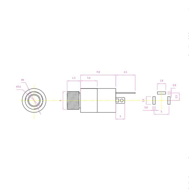 Bộ 10 Ổ Cắm Tai Nghe 3 Chấu 1 / 8 &quot;3.5mm PJ-39