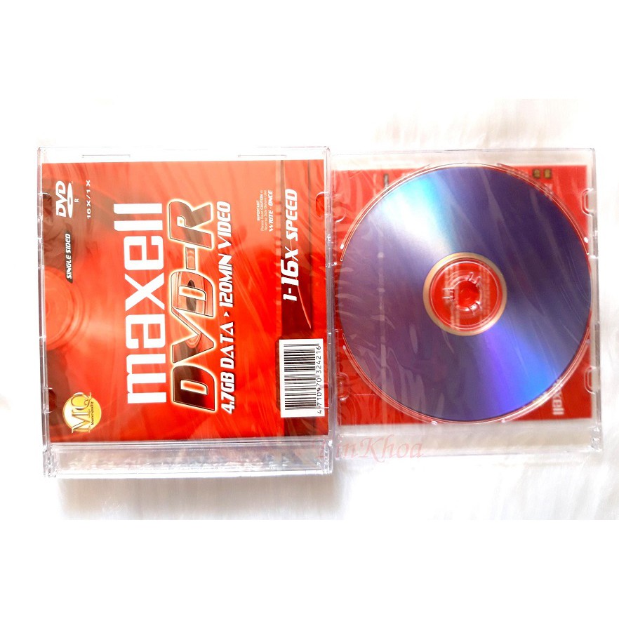 Đĩa trắng DVD-R MAXEL 4.7GB 16X HỘP 1 CÁI(DVD TRẮNG )