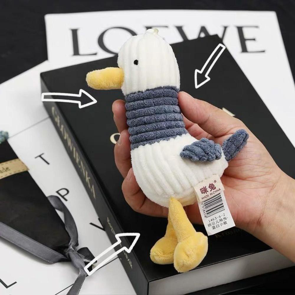 LANFY Móc Khóa Hình Vịt Nhồi Bông Dễ Thương Giá Đỡ