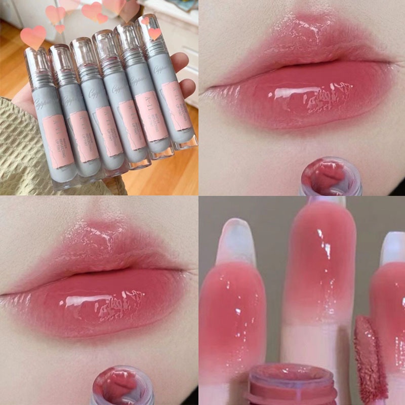 Son Bóng Dạng Lỏng 6 Màu Tự Nhiên Tùy Chọn Dưỡng Ẩm Lâu Trôi Chống Nước Không Dính Cốc