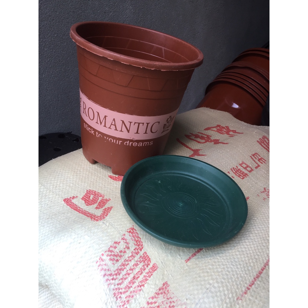5 CHẬU NHỰA ROMANTIC #1 (BẦU KHAY TÚI ƯƠM, KEO LIỀN SẸO CÂY, KÍCH RỄ MẦM CÂY...)