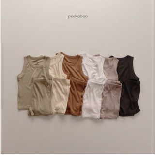 Bộ quần áo ba lỗ thun gân Peekaboo Hàn Quốc cho bé - Peekaboo Ice