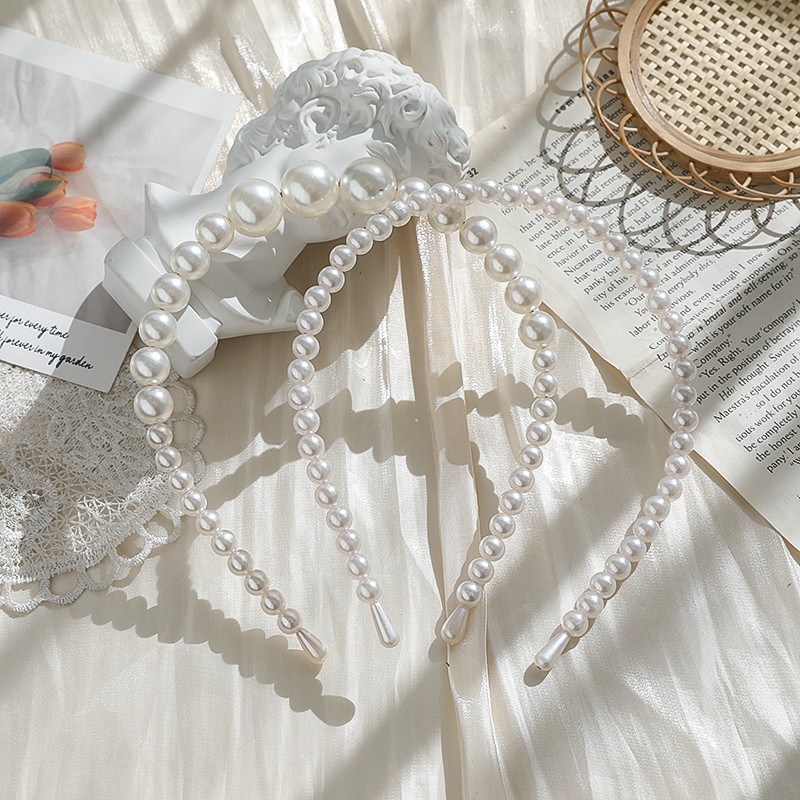 Băng Đô Cài Tóc Đính Ngọc Trai Đơn Giản Dễ Thương