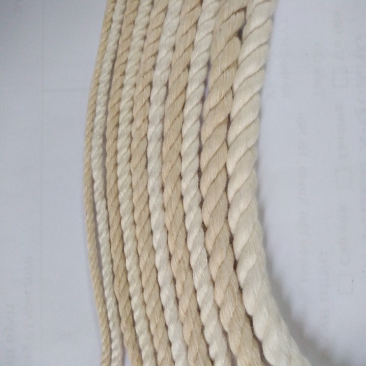 Dây làm macrame cotton xoắn 5mm màu kem màu ngà