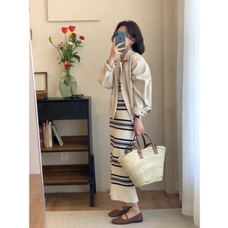 Váy len kẻ ngang big (3132) (ảnh tự chụp)
