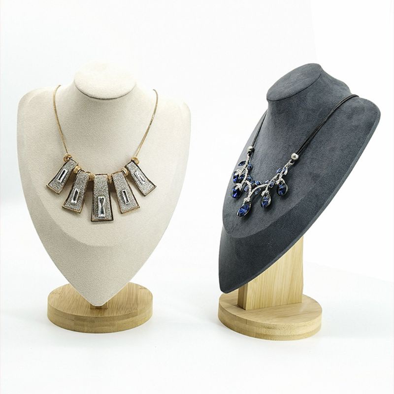 Blg Giá Đỡ Ma Nơ Canh Trưng Bày Vòng cổ Màu Xám Be Cỡ Vừa Lớn