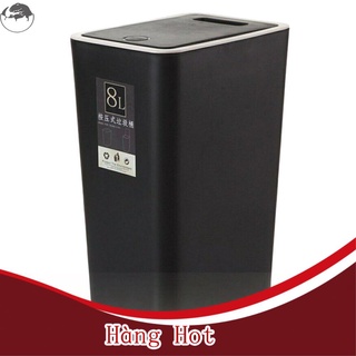 (Mới) Thùng Rác Nhựa 8l Có Nắp Đậy Tiện Dụng Cho Nhà Bếp / Văn Phòng