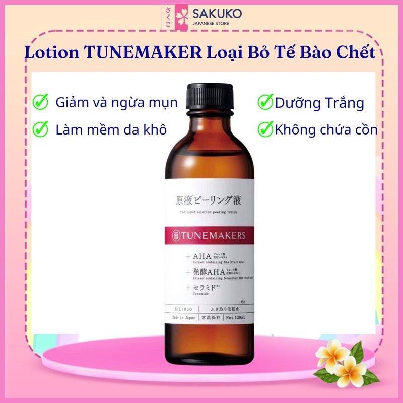 Lotion Loại Bỏ Tế Bào Chết 120ml TUNEMAKERS NHẬT BẢN - SAKUKO