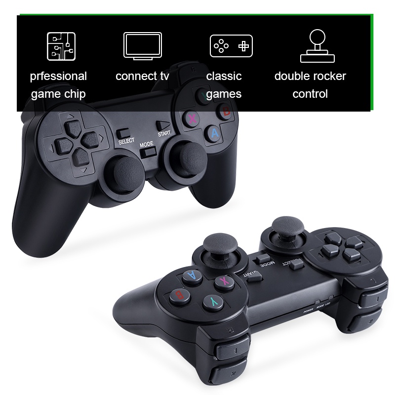 Máy Chơi Game Tích Hợp 10000 Trò Giả lập 9 Hệ Máy xưa Ps1/ 4 nút / v.. Playstation Không Dây 2.4G HDMI TV 4K