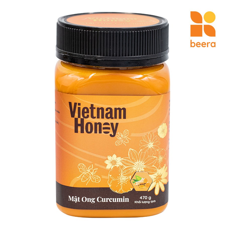 [Top 2 Doanh thu T6] Mật ong Tinh nghệ Curcumin 470g - Vietnam Honey