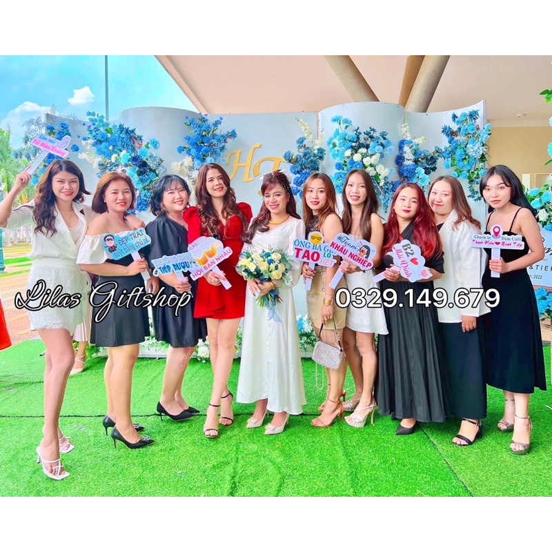 Hastag cầm tay, biển tên cầm tay trang trí đám cưới