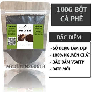 Sỉ 100g bột cà phê đắp mặt, tắm trắng, tẩy da chết nguyên chất handmade
