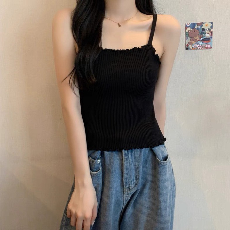 Áo len Croptop Áo 2 Dây len Sợi Bún Thun Gân Đẹp Ôm body chuẩn HÀNG QUẢNG CHÂU loại 1 DK4T103