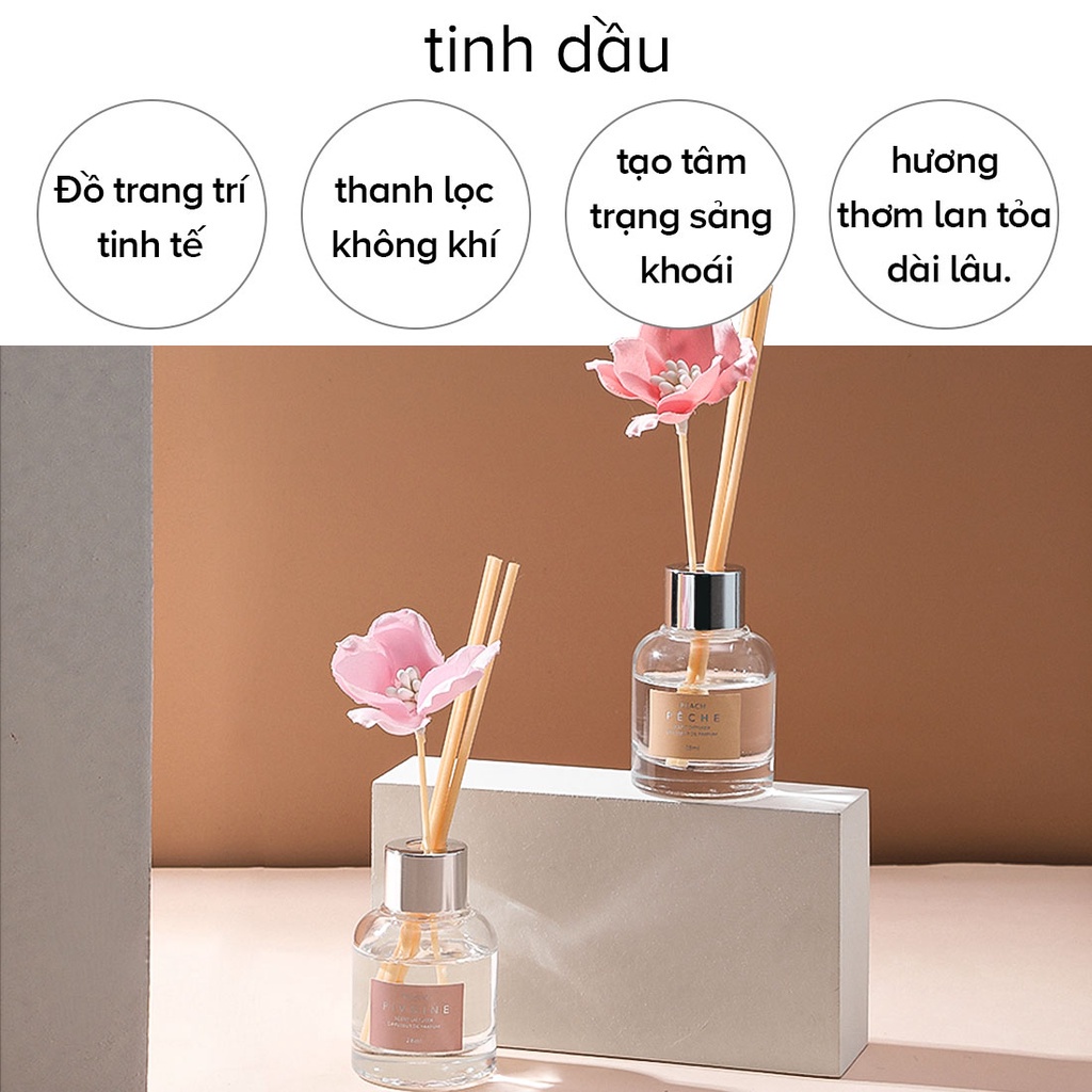 Tinh dầu thơm phòng nước hoa thiên nhiên kèm que gỗ tự khuếch Miniso 23ml