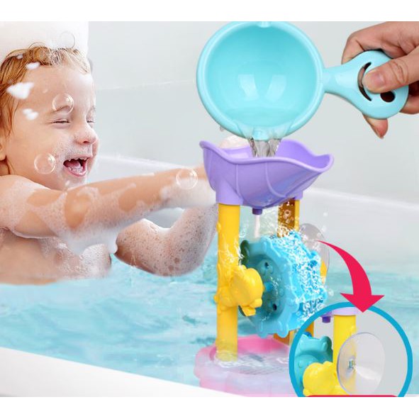 Guồng quay nước chảy cố định bằng nút hút chân không - Đồ chơi giải trí vận động nhà tắm giáo dục thông minh trẻ em