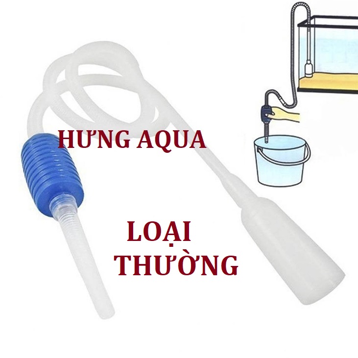Bơm tay hút cặn bể cá, ống bơm hút thay nước bể cá Cleaner Pump loại thường và có van khóa