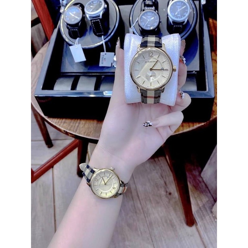 Đồng hồ đôi Burberry nam, nữ Bu10104 và Bu10001 Fullbox chính hãng Authentic