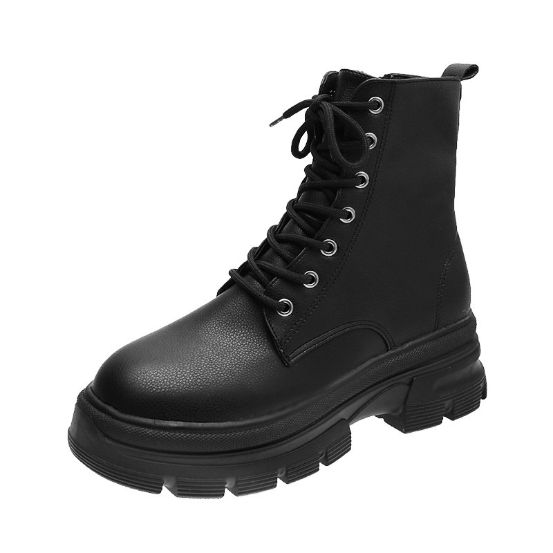 Giày boot Martin IELGY đế dày có khóa kéo phong cách Anh Quốc thời trang cho nữ