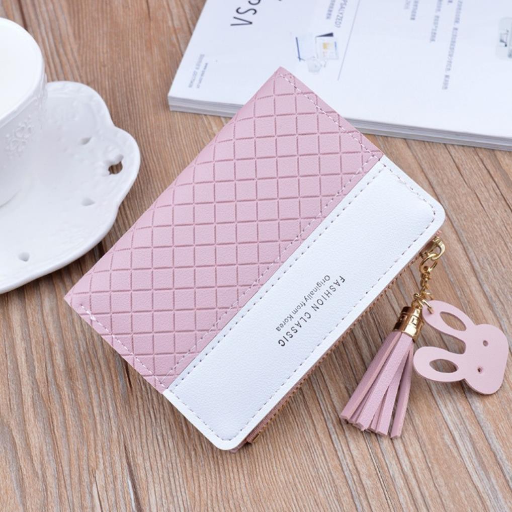 Ví Nữ Mini, Ví Nữ Mini Cầm Tay Khoá Kéo Và Có Tua Rua Thời Trang BTFASHION