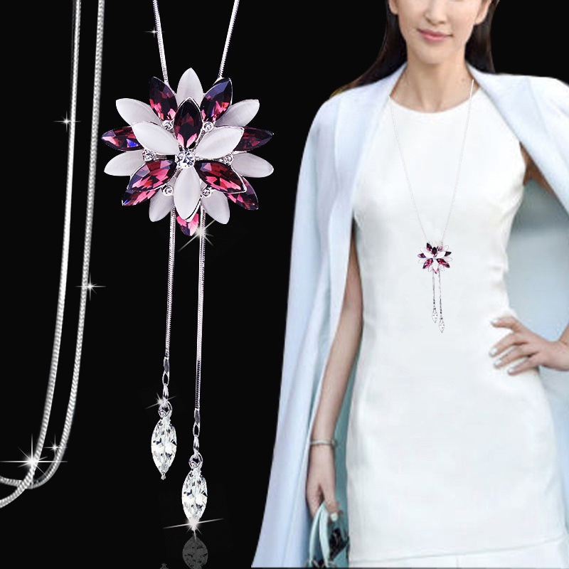 Vòng cổ dài ETRENDY mặt hình hoa hướng dương phong cách cổ điển thời trang cho nữ