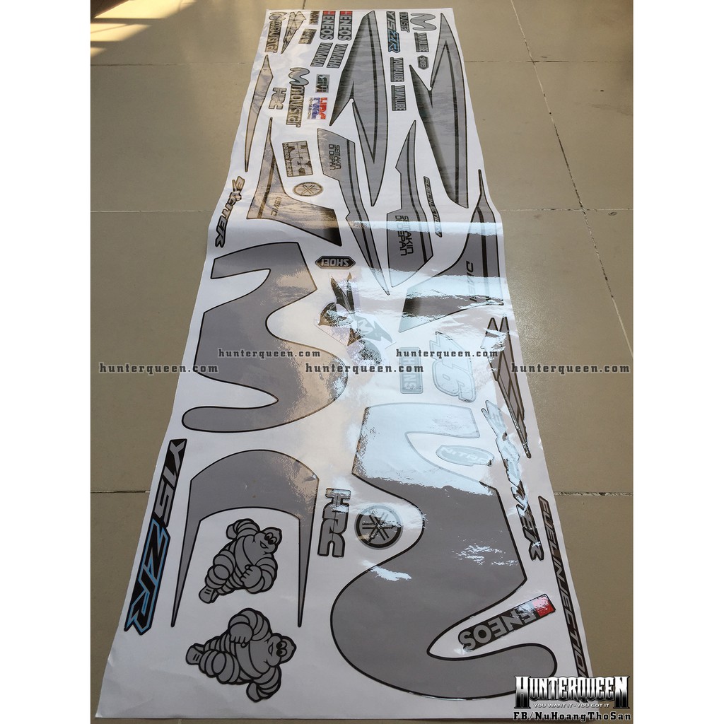 Tem rời Exciter 150, Movistar dán xe đen. Tem bạc