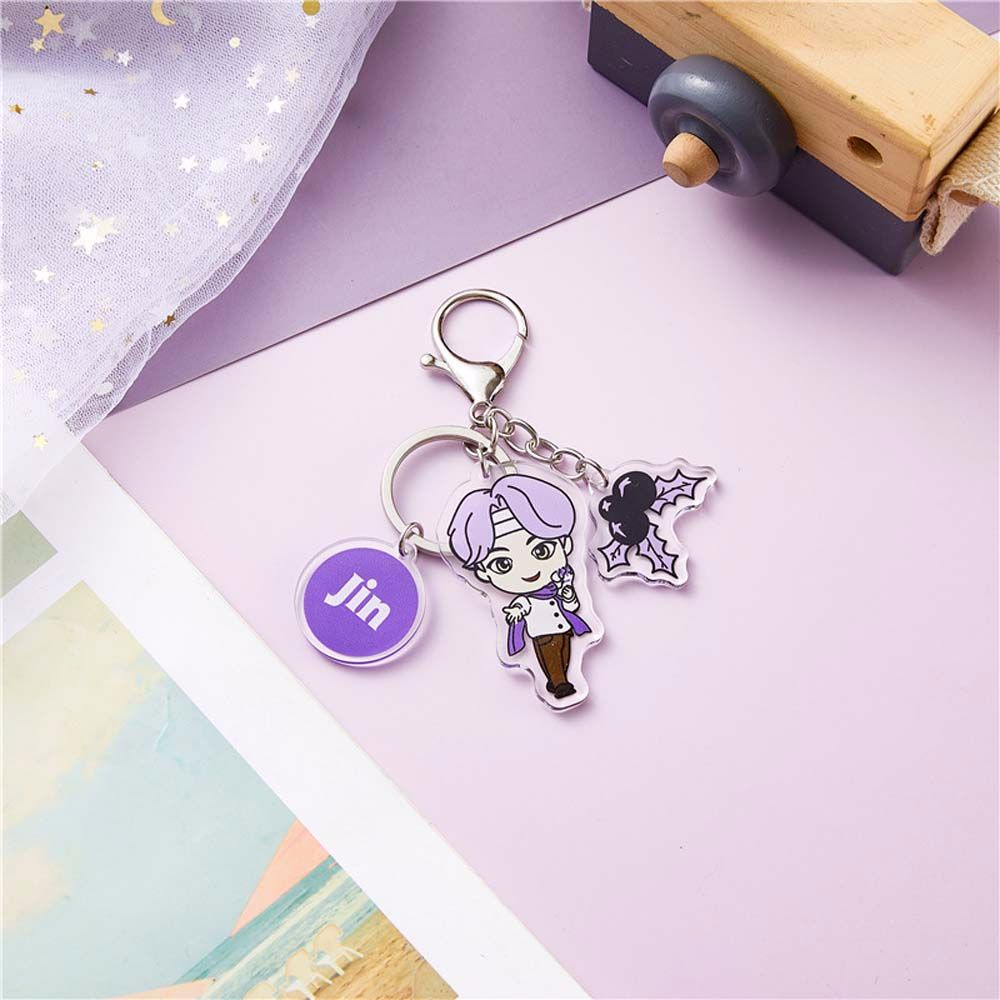 Móc Chìa Khóa In Hình Các Thành Viên Nhóm Bts