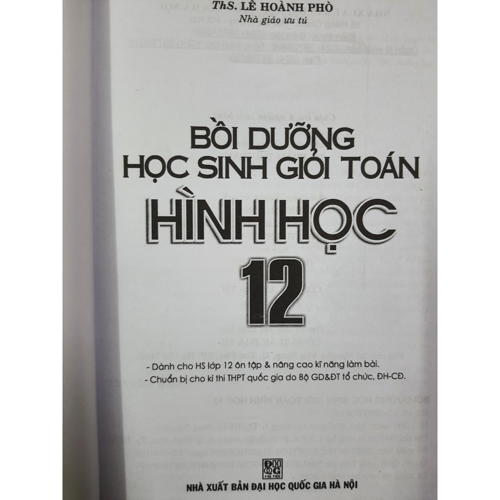 Sách - Bồi dưỡng học sinh giỏi Toán Hình học 12