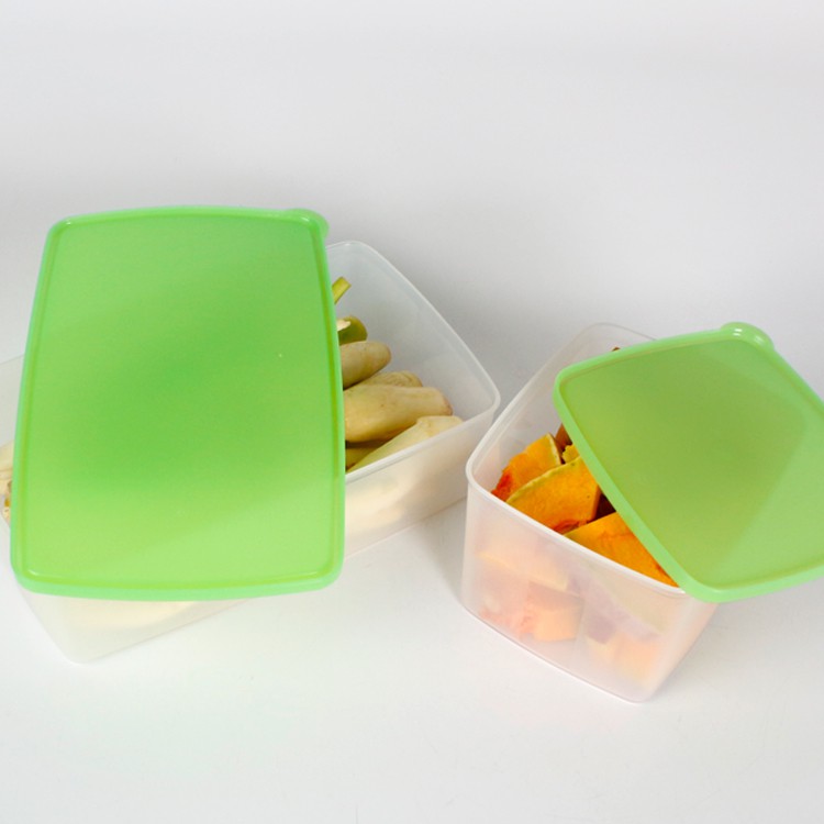 Bộ 4 Hộp Trữ Mát Tupperware Hộp Bảo Quản Rau Hoa Quả Ngăn Mát Tủ Lạnh Nắp Màu Xanh Lá TU30