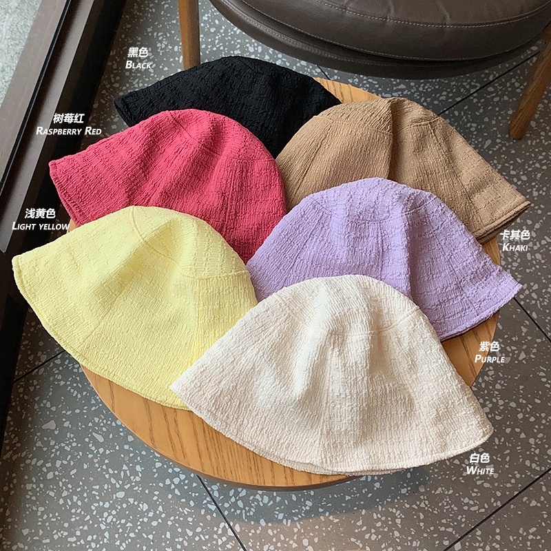 Mũ Bucket Màu Trơn Phong Cách Hàn Quốc Dễ Thương Cho Nữ