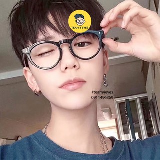 [ Ảnh thật ] Gọng kính cận tròn nhựa V thời trang tròng 0 độ cắt ánh sáng xanh Team4eyes