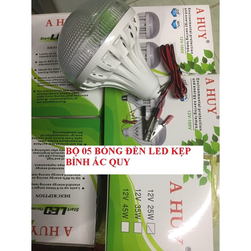COMBO BỘ 05 BÓNG ĐÈN LED KẸP BÌNH 12V 25W SIÊU SÁNG - CBDL12V - C5BDL12V