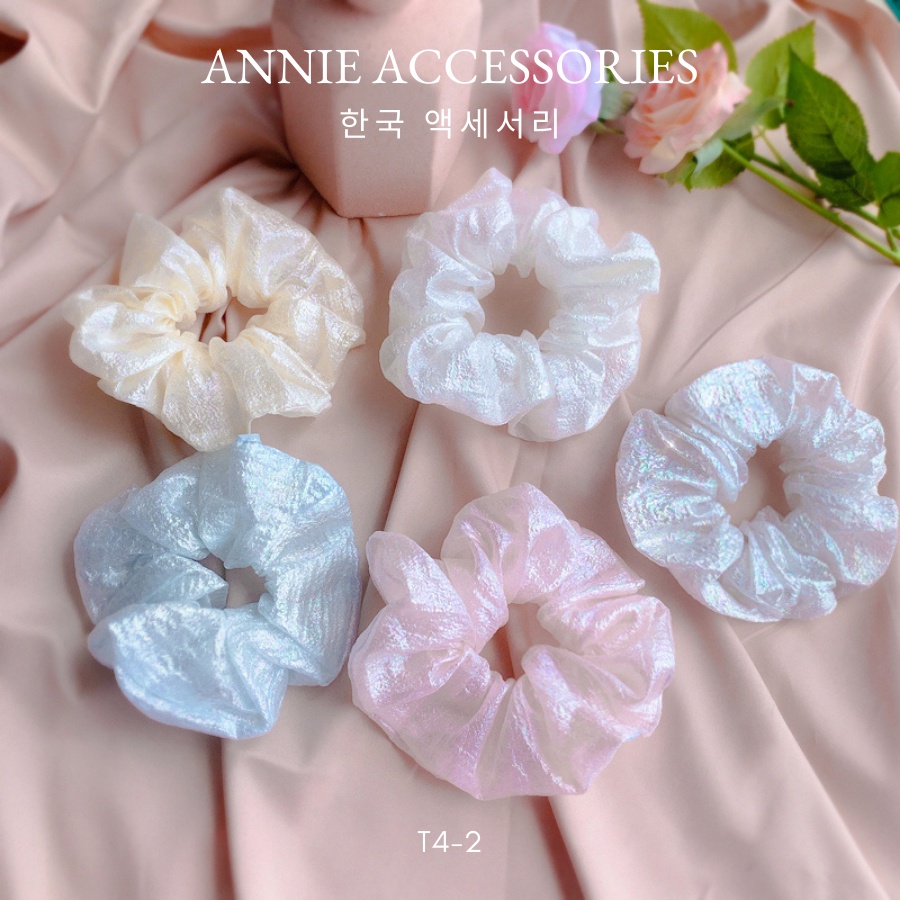 Buộc tóc Cột Tóc Vải Scrunchies nhiều màu ANNIE - T4-2