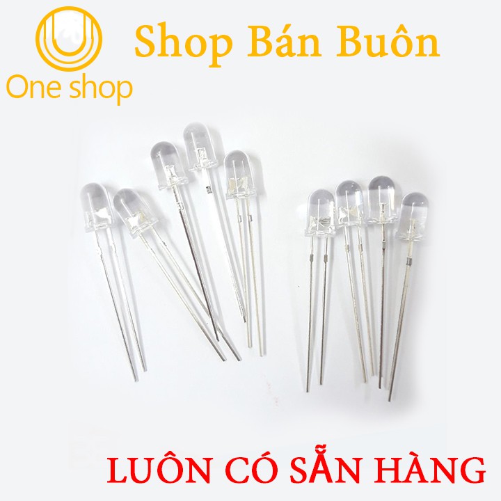 Led Đơn 5mm Siêu Sáng Gói 100 Bóng - Chân Dài