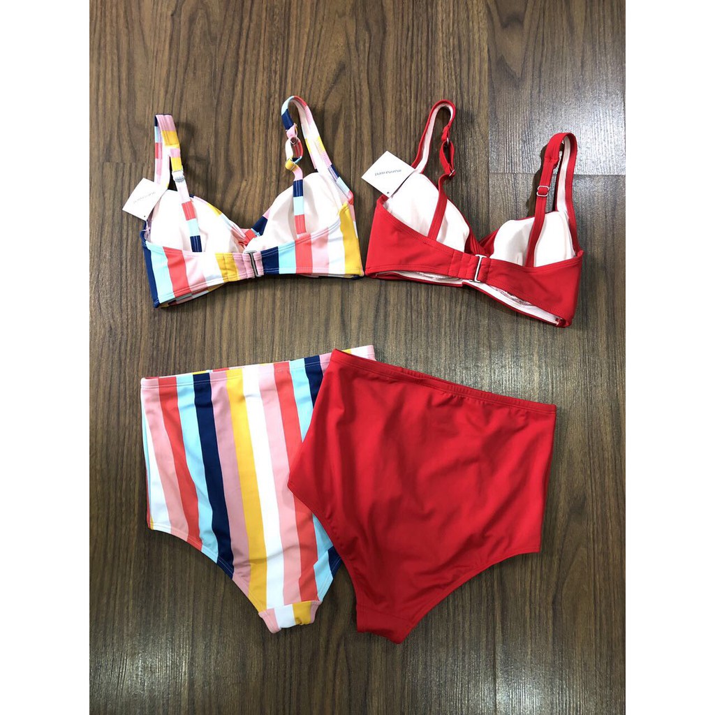 Bộ bơi Marina West Twist-Front Bikini Top & High-waist Bottom