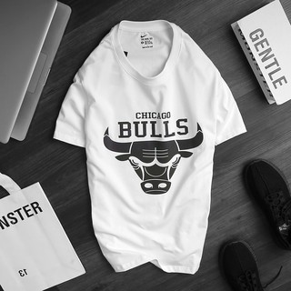 Áo thun ngắn tay nam CHICAGO BULLS màu TRẮNG thun cotton 4 chiều - Trẻ Trung Cá Tính