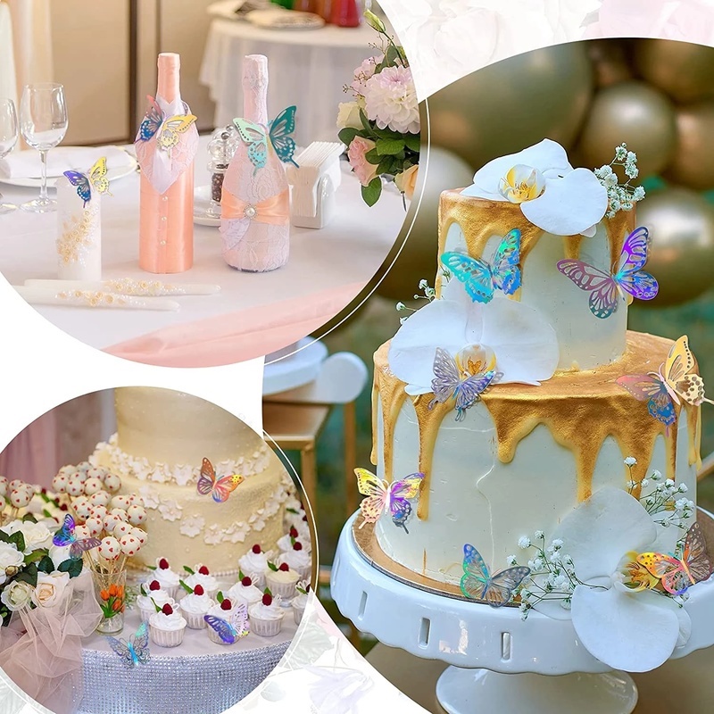 Set 12 Miếng Dán Tường Trang Trí Tạo Hình Bướm 3D Nghệ Thuật
