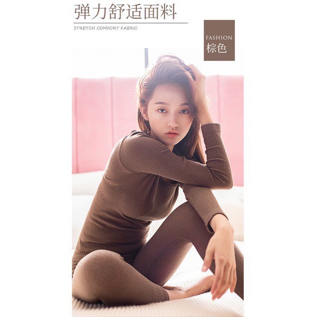 BNU292 - BỘ GIỮ NHIỆT TĂM 3 MÀU CỔ KHOÉT CHO NỮ | BigBuy360 - bigbuy360.vn