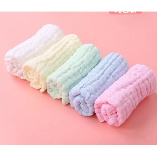 Set 5 khăn sữa rửa mặt xô nhăn cotton cao cấp cho bé