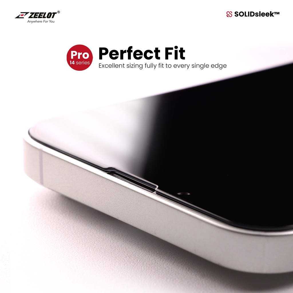 Kính Cường Lực Chống Nhìn Trộm Zeelot SOLIDsleek Dành Cho iPhone 14 Pro Max - 14 Pro -14 Plus/13 Pro Max - 14/13/13 Pro