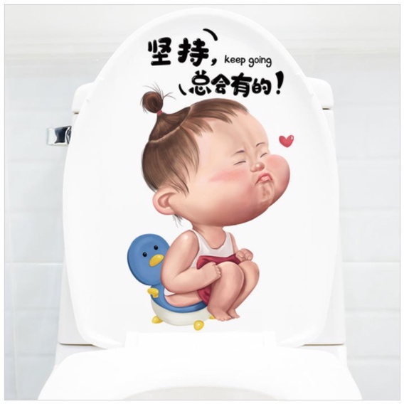 Decal dán toilet - decal dán toilet siêu dễ thương