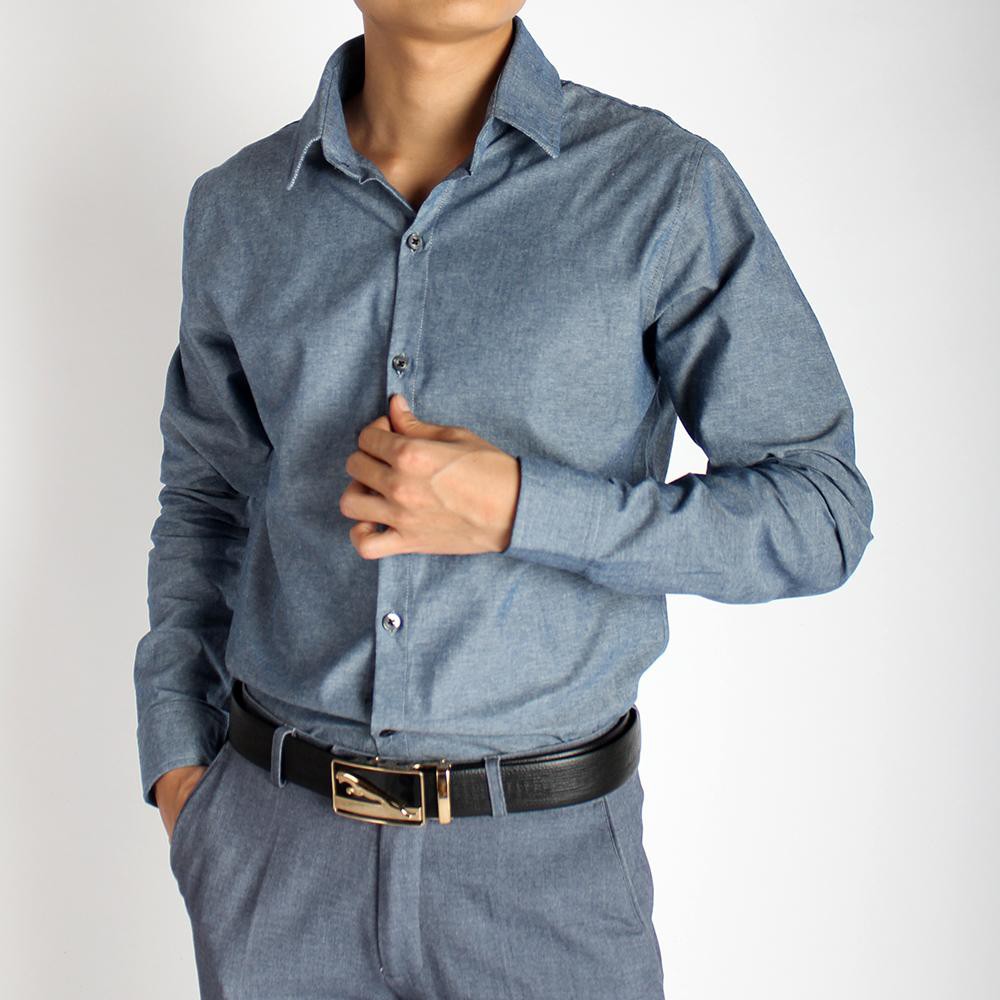 Áo sơ mi dài tay nam vải cotton vải đũi thoáng mát thấm hút mồ hôi tốt