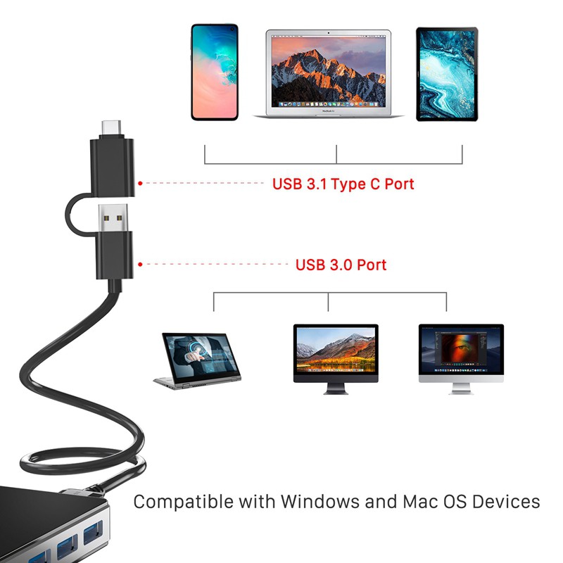 Bộ Chia 7 Cổng Usb 3.0 Byeasy Uh-74 | BigBuy360 - bigbuy360.vn