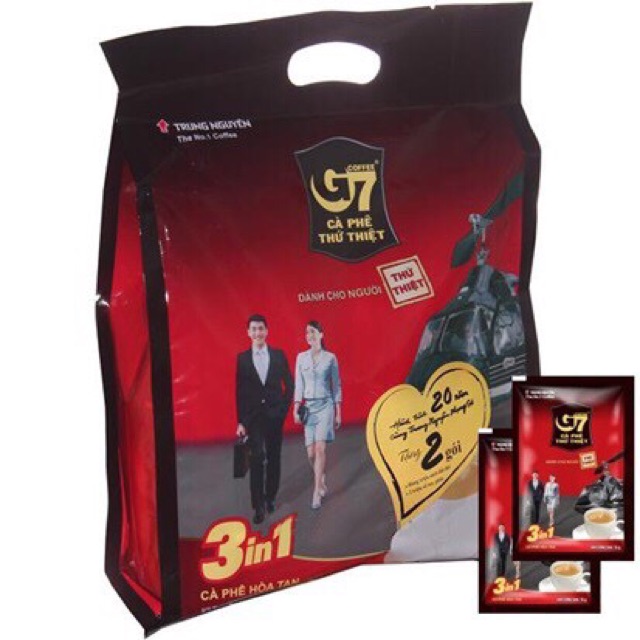 Cafe Sữa Hoà Tan G7 3in1 Bịch 50 Gói x 16gr Trung Nguyên 800gr