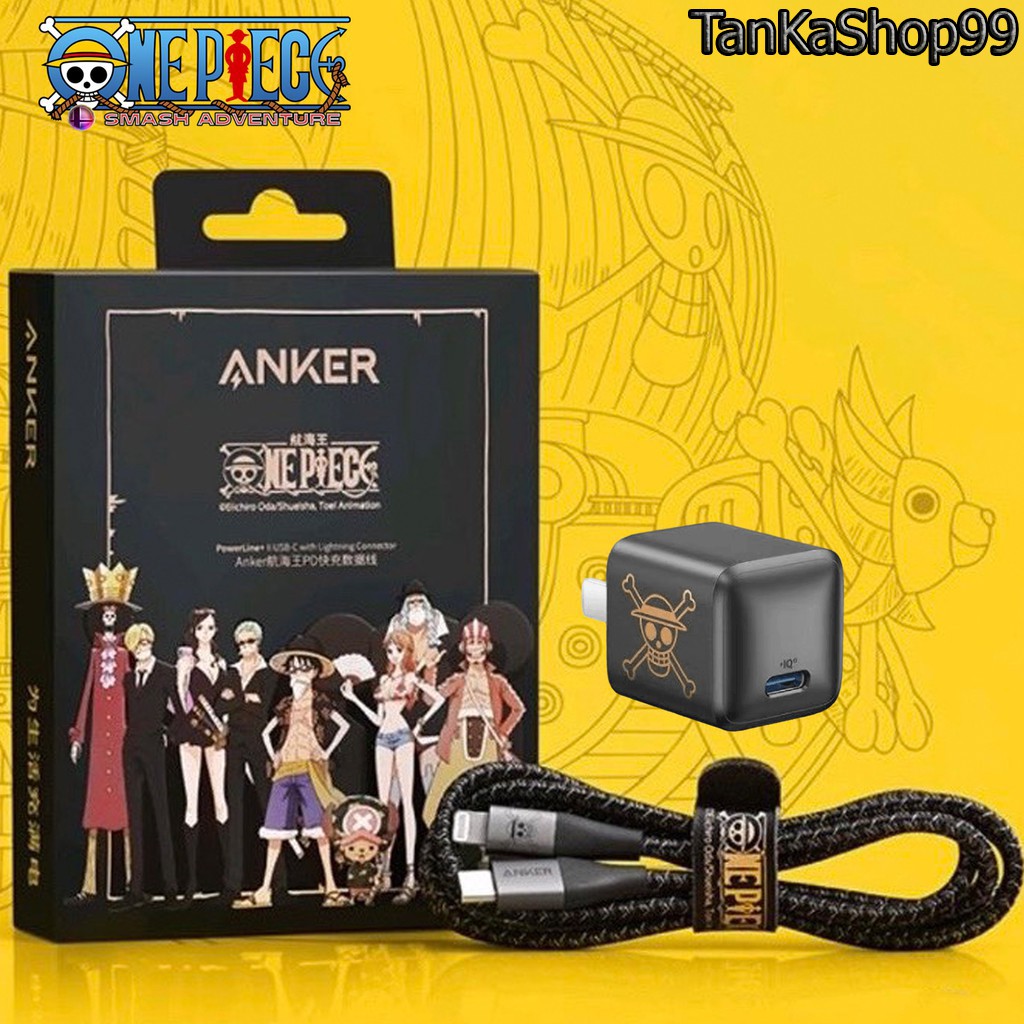 Combo Sạc Nhanh Anker x One Piece 20W Dành Cho iphone, Chuẩn MFI A2633 + A9541