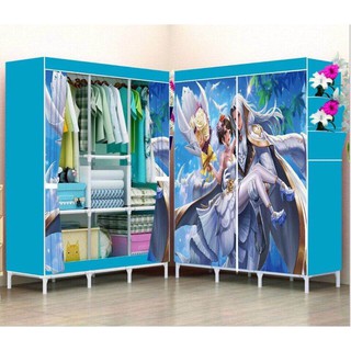 Tủ Vải 3D 3 Buồng 8 Ngăn Khung Sắt( Shop tặng 1 túi thơm để tủ )