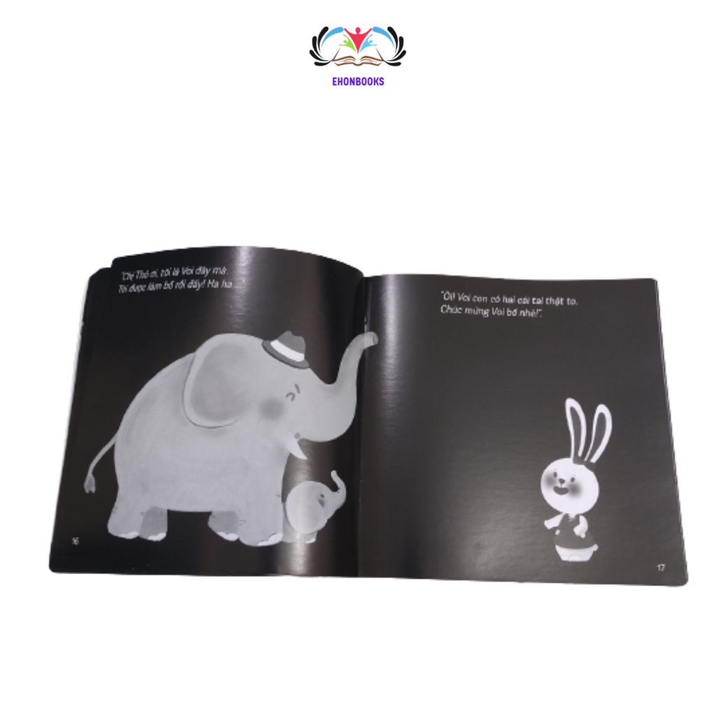 Sách Ehon cho bé 0 3 tuổi - Ehon kích thích thị giác Voi con đến rồi wabooks