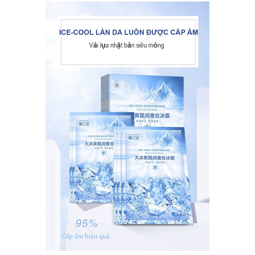 Mặt nạ  ICE-COOL MOISTURIZING Hy drating Mask chăm sóc da, dưỡng da cấp ẩm, sáng da, thải độc tố (1 hộp 10 miếng)