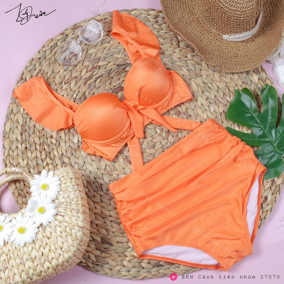 Bikini 2 mảnh cánh tiên SIÊU XINH, quần cạp cao che khuyết điểm, tôn dáng
